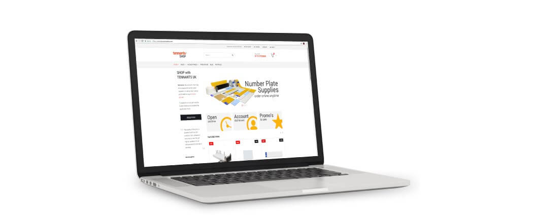 Our new shop open on a laptop
