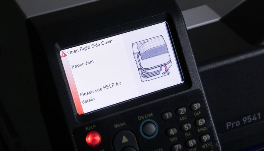 Your 9542 Printer shows any errors on the display