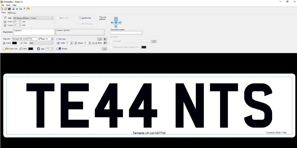 Printing Number Plates in LGPlates