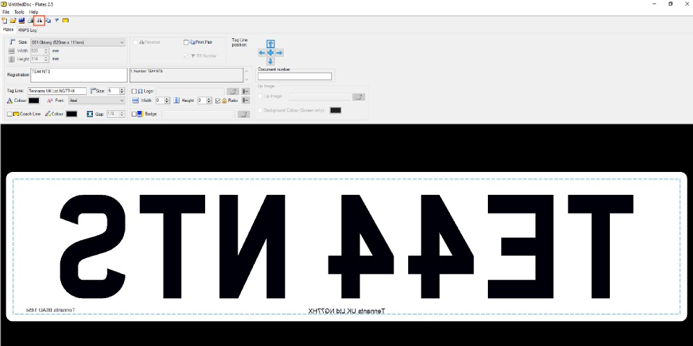 Reverse Print A Number Plate