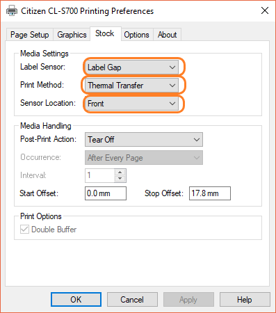 Image showing the CLS700 Stock Settings