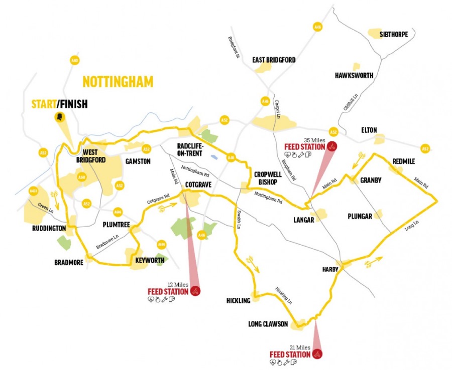 The Friar Tuck 50miles cycle route