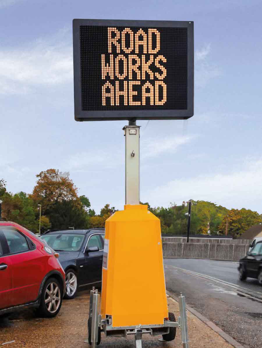 A mobile digital road sign from Tennants UK