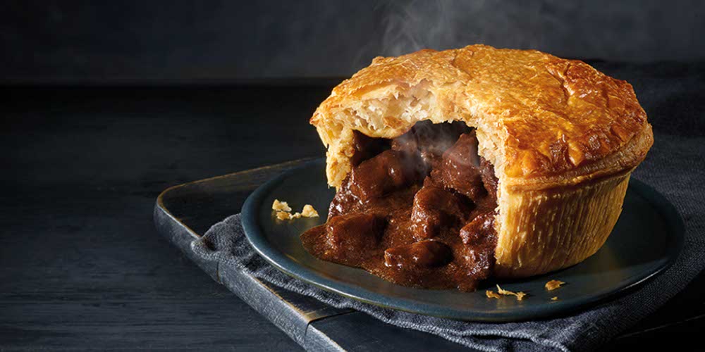 A Pukka Pie ready for eating