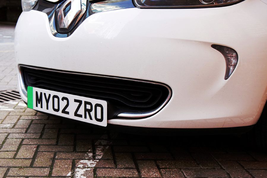 Green-badge-wearing-electric-car
