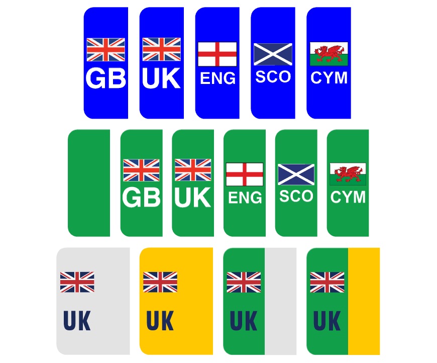 National Flags, Green ZEV and Overseas Side Badges