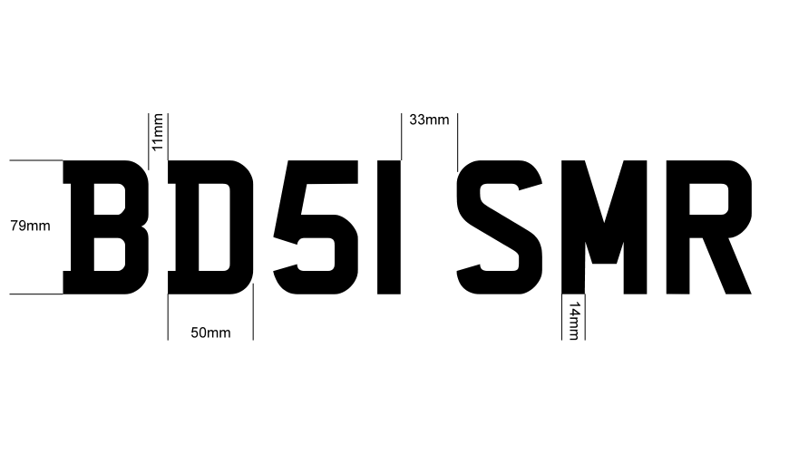 Registration Font Size and Spacing - Standard Oblong Plates
