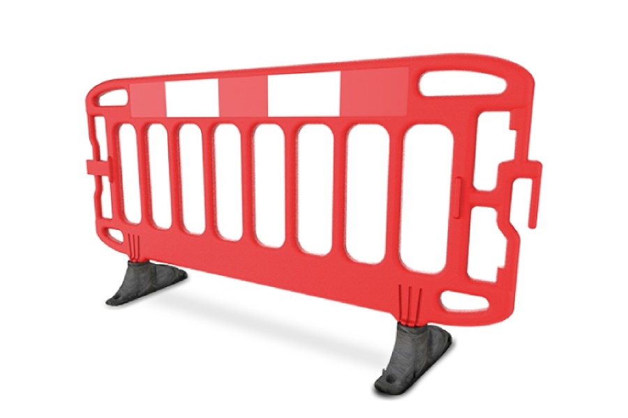 A Pedestrian Barrier with visibility strip