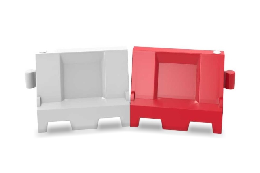 Red and White Traffic Separators