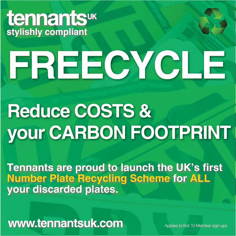 Freecycle Your Number Plates with Tennants UK